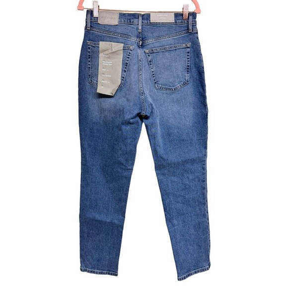 Everlane The Original Cheeky High Rise Straight Leg Jeans Worn In Mid Blue Sz 28 - Picture 2 of 12